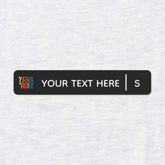 Zwarte labels voor bedrijfskleding van Logo (Design 1)