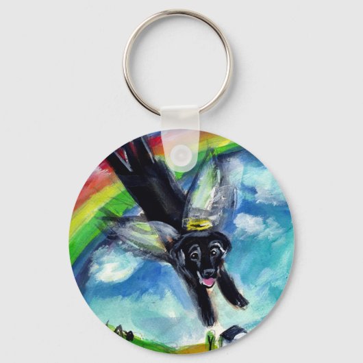 Zwarte labengel sleutelhanger (Voorkant)