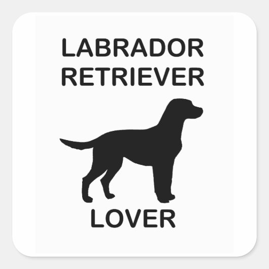 zwarte labliefhebber vierkante sticker (Voorkant)