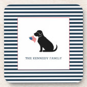 Zwarte LaboratoriumAmerikaanse vlag Persoonlijke f Bier Onderzetter (Voorkant)