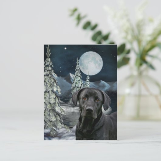 Zwarte laboratoriumKerstmis Feestdagenkaart (Staand voorkant)