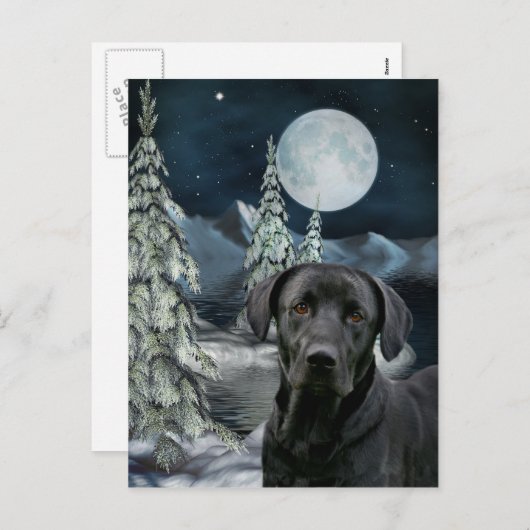 Zwarte laboratoriumKerstmis Feestdagenkaart (Voorkant / Achterkant)