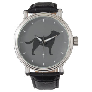 Zwarte Labrado Retriever Silhouet Horloge