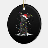 Zwarte Labrado Xmas-hond Kerstboom Licht Klasse Keramisch Ornament (Links)