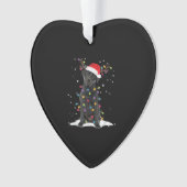 Zwarte Labrado Xmas-hond Kerstboom Licht Klasse Ornament (voorkant)