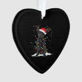Zwarte Labrado Xmas-hond Kerstboom Licht Klasse Ornament (voorkant)