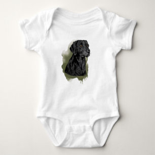 Zwarte Labradoedel Waterverf Honden Kunstwerk Romper