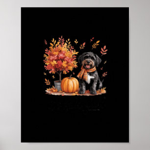 Zwarte Labradoodle Het is herfst allemaal Pompoen  Poster