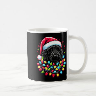 Zwarte Labradoodle Kerstboom Kerstlichtjes Doodl Koffiemok