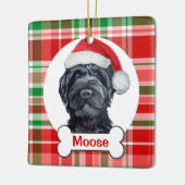 Zwarte Labradoodle / Zwarte Goldendoodle Keramisch Ornament (Links)