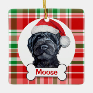 Zwarte Labradoodle / Zwarte Goldendoodle Keramisch Ornament