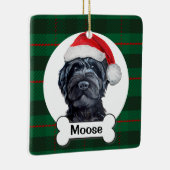 Zwarte Labradoodle / Zwarte Goldendoodle Keramisch Ornament (Rechts)
