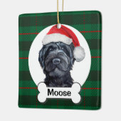 Zwarte Labradoodle / Zwarte Goldendoodle Keramisch Ornament (Links)
