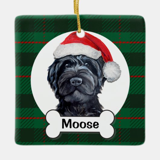 Zwarte Labradoodle / Zwarte Goldendoodle Keramisch Ornament (Voorkant)