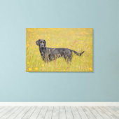 Zwarte labrador 16 maanden canvas afdruk (Insitu (Houten vloer))