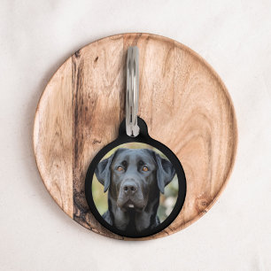 Zwarte labrador, aangepaste foto huisdier tag huisdierpenning