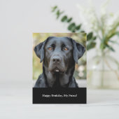 Zwarte Labrador, aangepaste fotokaart Briefkaart (Staand voorkant)