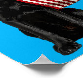 Zwarte Labrador Amerikaanse Vlag Grappig Goud Vast Poster (Hoek)