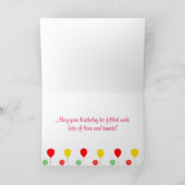 Zwarte Labrador Ballon Verjaardag Kaart (venster) (Binnen)