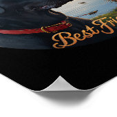 Zwarte Labrador beste vriend. jacht op watervogele Poster (Hoek)