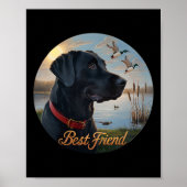 Zwarte Labrador beste vriend. jacht op watervogele Poster (Voorkant)
