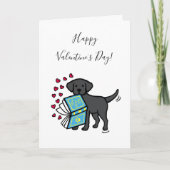 Zwarte Labrador Boek van Liefde Valentijn Feestdagen Kaart (Voorkant)