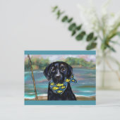 Zwarte Labrador Briefkaart (Staand voorkant)