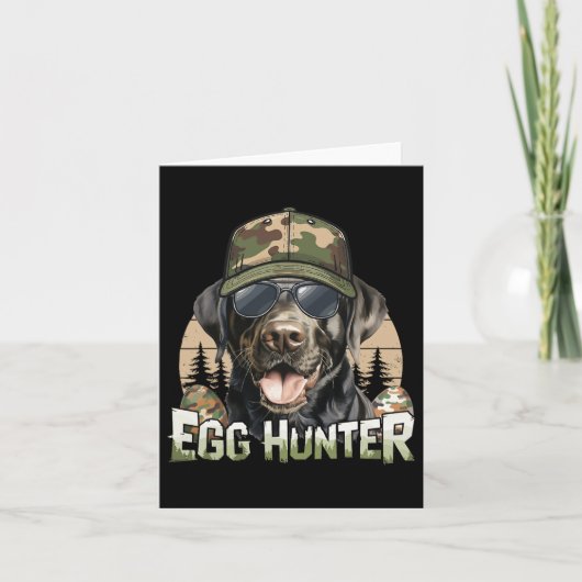 Zwarte Labrador Camo Pet Egg Hunter  Pasen Kaart (Voorkant)