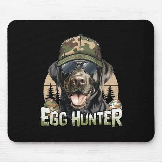 Zwarte Labrador Camo Pet Egg Hunter Pasen Muismat (Voorkant)