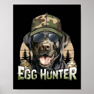 Zwarte Labrador Camo Pet Egg Hunter Pasen Poster