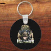 Zwarte Labrador Camo Pet Egg Hunter  Pasen Sleutelhanger (Voorkant)