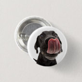 Zwarte labrador die zijn neus slaat ronde button 3,2 cm (Voorkant /achterkant)