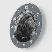 Zwarte labrador Dog aangepaste grote klok (Hoek)