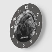 Zwarte labrador Dog aangepaste grote klok (Hoek)