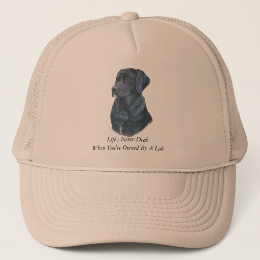 zwarte labrador dog portret kunst met leuke slogan trucker pet (Voorkant)