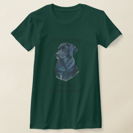 zwarte labrador dog portret originele leutslogan t-shirt (Laagn)