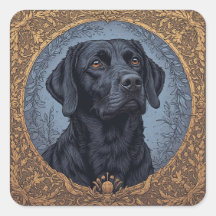 Zwarte Labrador Elegant Stijl Portret