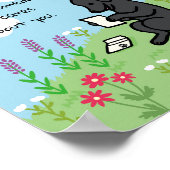 Zwarte labrador en brief die iemand kan schelen poster (Hoek)