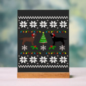 Zwarte Labrador en Chocolade Labrador Blij Kerst Acryl Bord (Neutraal)