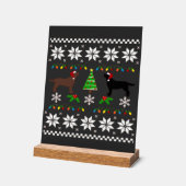 Zwarte Labrador en Chocolade Labrador Blij Kerst Acryl Bord (Hoek)