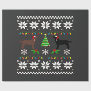 Zwarte Labrador en Chocolade Labrador Gelukkig Ker Cadeaupapier