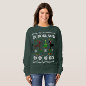 Zwarte Labrador en Chocolade Labrador Kerstmis Trui (Voorkant volledig)