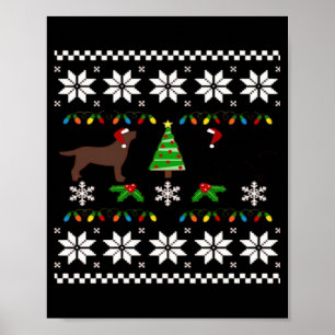 Zwarte Labrador en Chocolate Labrador Fijne Kerst Poster