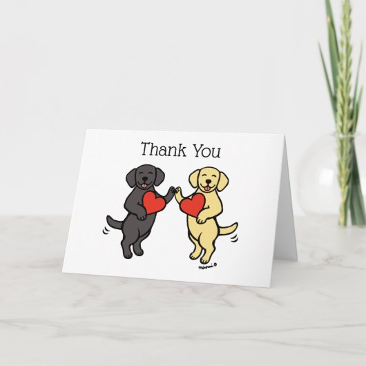 Zwarte Labrador en Gele Labrador Dank u Feestdagen Kaart (Voorkant)
