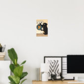 Zwarte Labrador en Kat Wasmachinekamer Humor Poste Poster (Thuiskantoor)