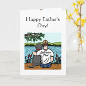 Zwarte labrador en vader 2 kaart (Gele Bloem)