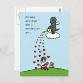 Zwarte Labrador Engel met Liefde Briefkaart (Voorkant / Achterkant)