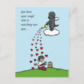 Zwarte Labrador Engel met Liefde Briefkaart (Voorkant)