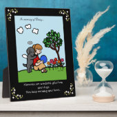 Zwarte Labrador Engel met Liefde Herdenking Fotoplaat (Zijkant)
