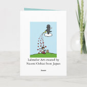 Zwarte Labrador Engel met Liefde Kaart (Achterkant)